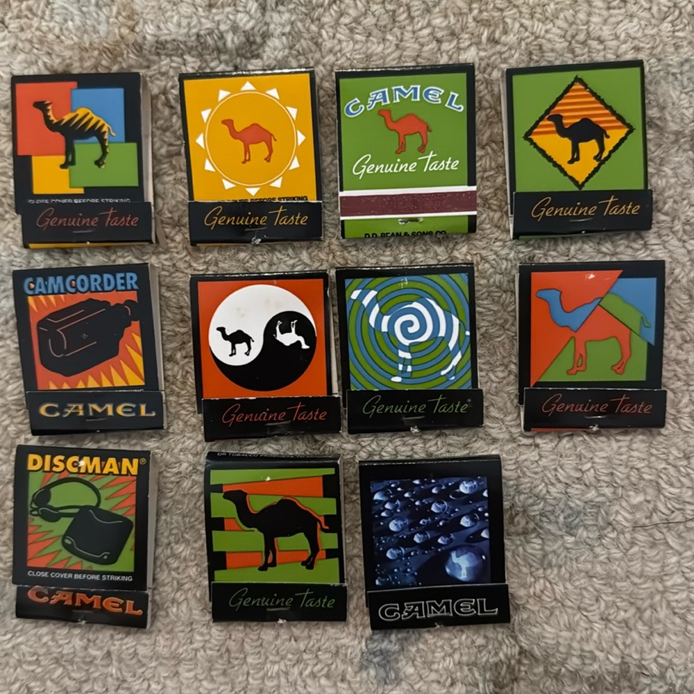 Vintage Camel brand matchbooks set of 11
